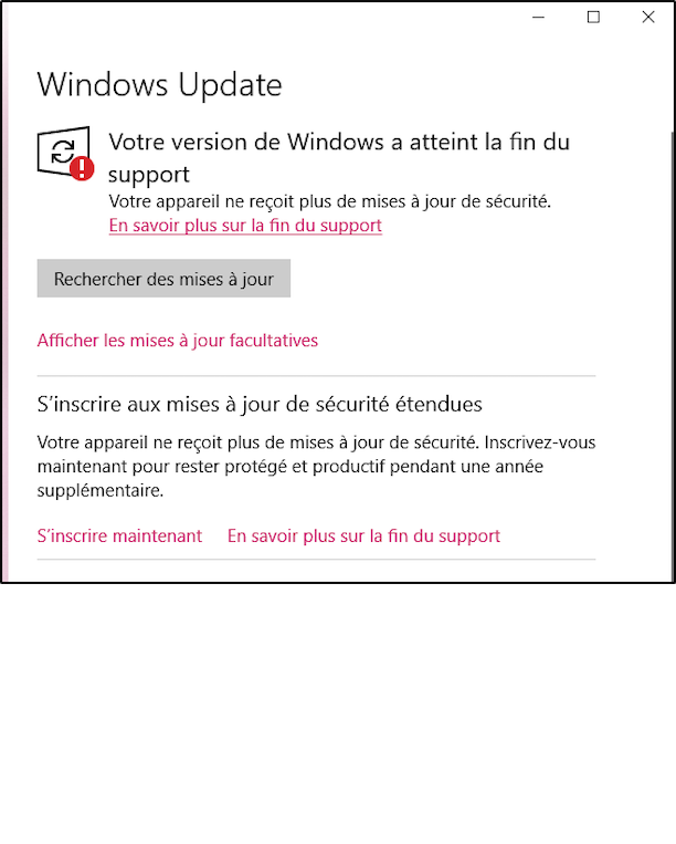 WIN10 - ESU (Écran 1)