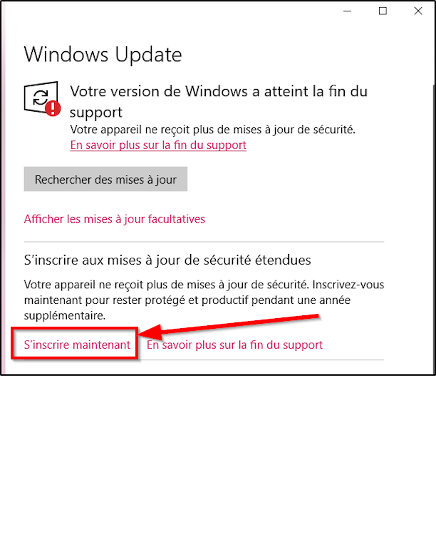 WIN10 - ESU (Écran 1)