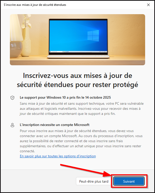 WIN10 - ESU (Écran 2)