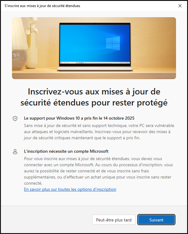WIN10 - ESU (Écran 2)