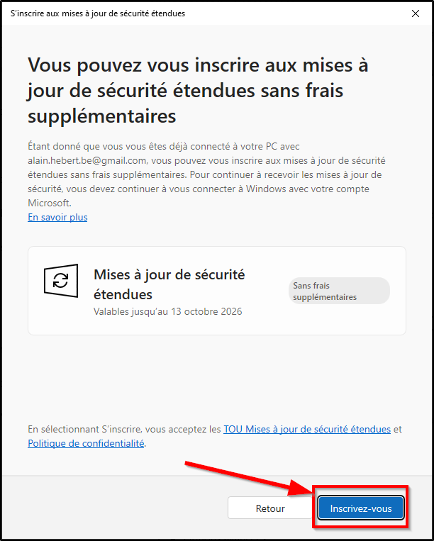 WIN10 - ESU (Écran 3)
