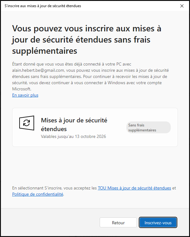 WIN10 - ESU (Écran 3)